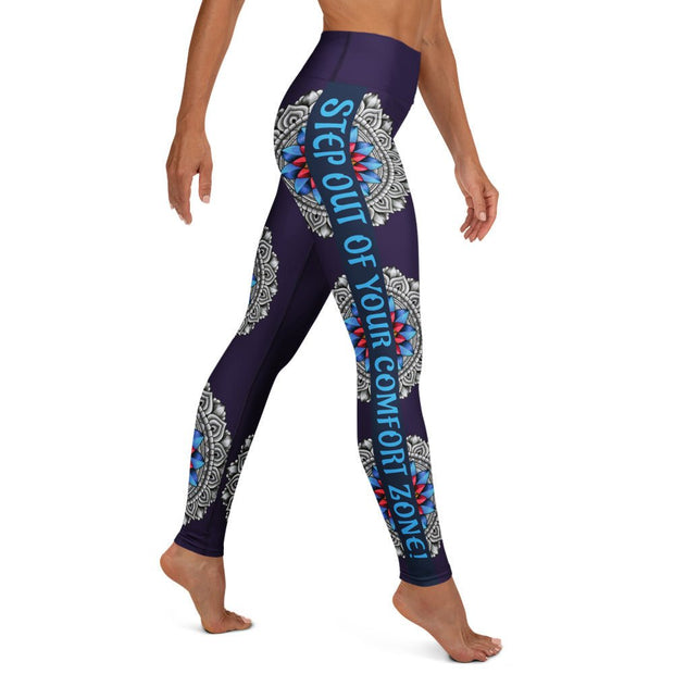 Step Out of Your Comfort Zone Yoga Leggings with inside pocket - Martin K Designs