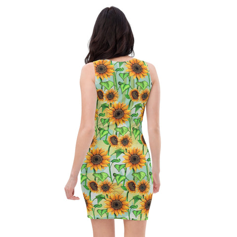 Sunflowers Bodycon Dress - Martin K Designs