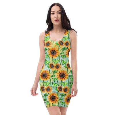 Sunflowers Bodycon Dress - Martin K Designs