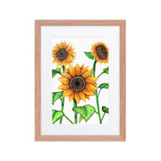 Sunflowers framed print with mat - Martin K Designs