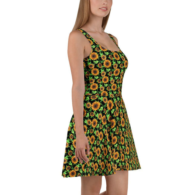 Sunflowers Skater Dress - Martin K Designs