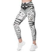 Surfs Up Mandala High Rise Capri Leggings with pockets - Martin K Designs