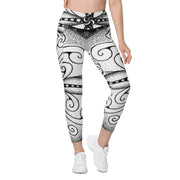 Surfs Up Mandala High Rise Capri Leggings with pockets - Martin K Designs