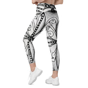 Surfs Up Mandala High Rise Capri Leggings with pockets - Martin K Designs