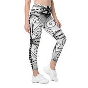 Surfs Up Mandala High Rise Capri Leggings with pockets - Martin K Designs