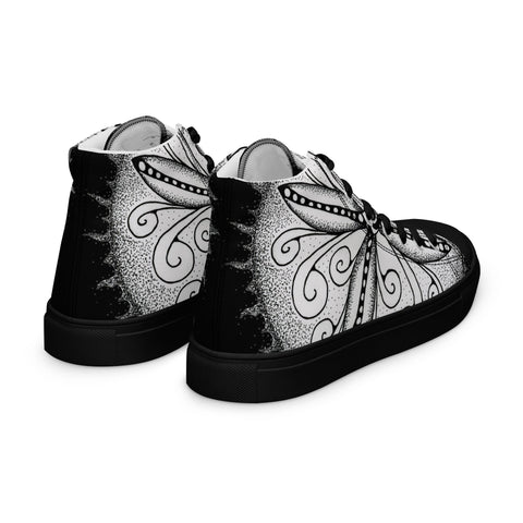Surfs Up! Mandala Men’s high top canvas shoes - Martin K Designs
