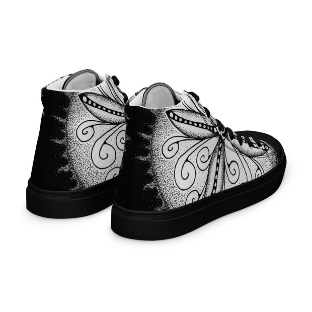 Surfs Up! Mandala Men’s high top canvas shoes - Martin K Designs