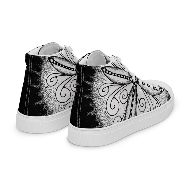 Surfs Up! Mandala Men’s high top canvas shoes - Martin K Designs