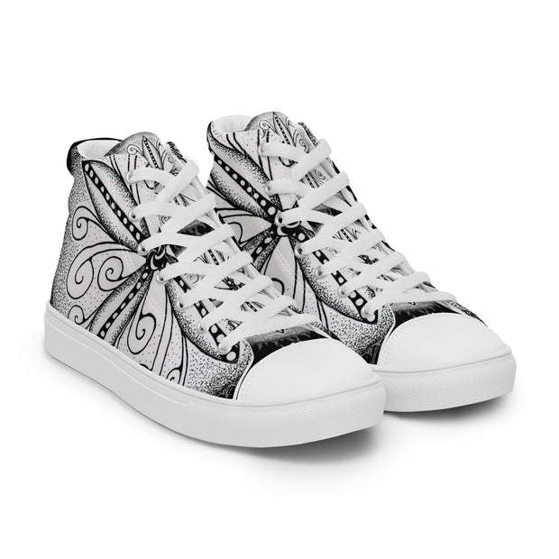 Surfs Up! Mandala Men’s high top canvas shoes - Martin K Designs