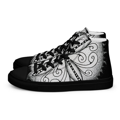 Surfs Up! Mandala Men’s high top canvas shoes - Martin K Designs