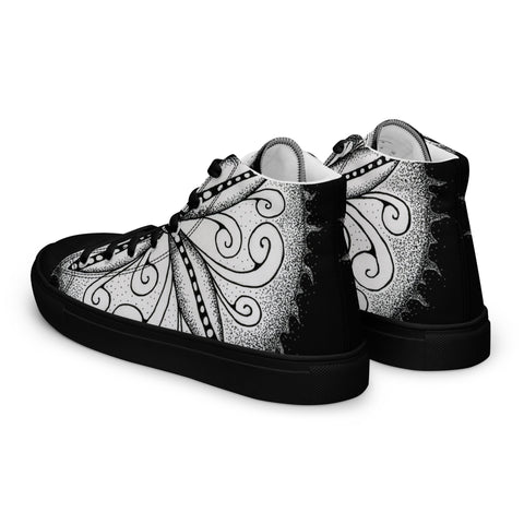 Surfs Up! Mandala Men’s high top canvas shoes - Martin K Designs
