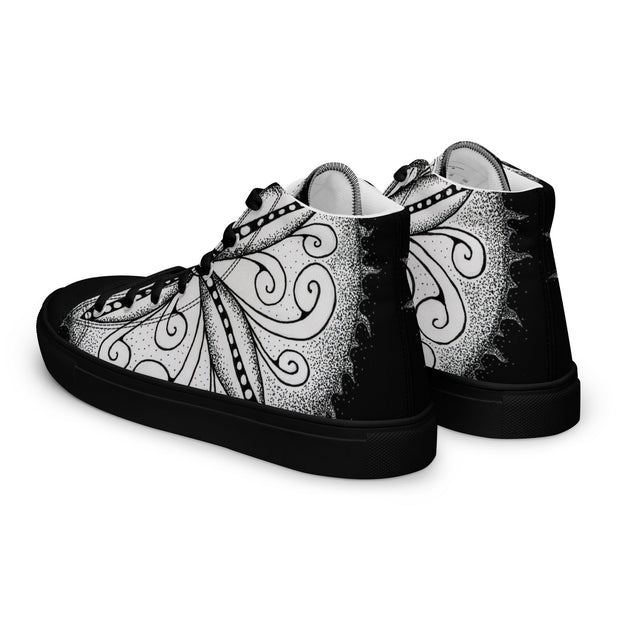Surfs Up! Mandala Men’s high top canvas shoes - Martin K Designs