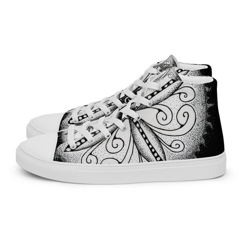 Surfs Up! Mandala Men’s high top canvas shoes - Martin K Designs
