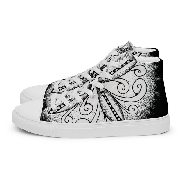 Surfs Up! Mandala Men’s high top canvas shoes - Martin K Designs