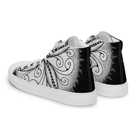 Surfs Up! Mandala Men’s high top canvas shoes - Martin K Designs