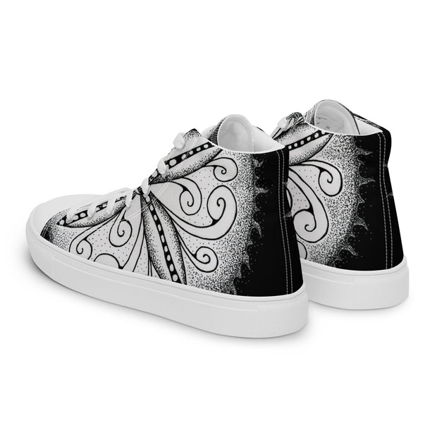 Surfs Up! Mandala Men’s high top canvas shoes - Martin K Designs