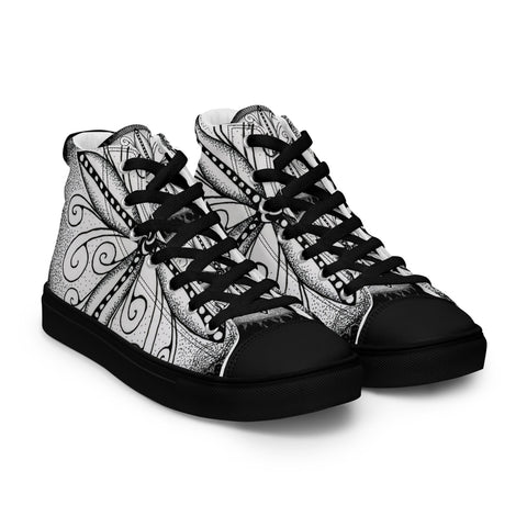 Surfs Up! Mandala Men’s high top canvas shoes - Martin K Designs