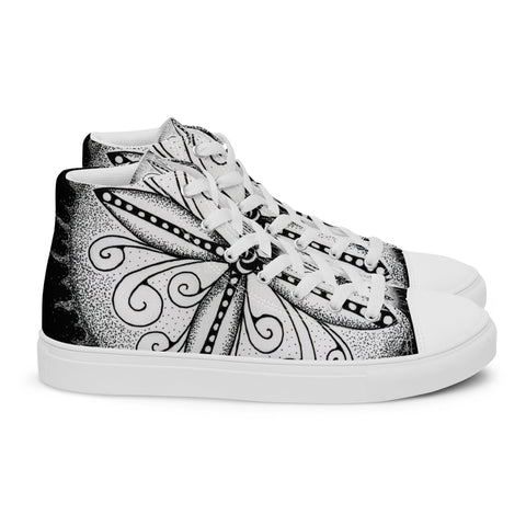 Surfs Up! Mandala Men’s high top canvas shoes - Martin K Designs