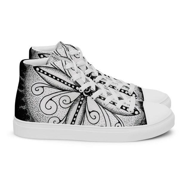 Surfs Up! Mandala Men’s high top canvas shoes - Martin K Designs