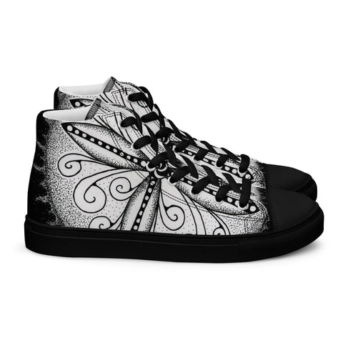 Surfs Up! Mandala Men’s high top canvas shoes - Martin K Designs