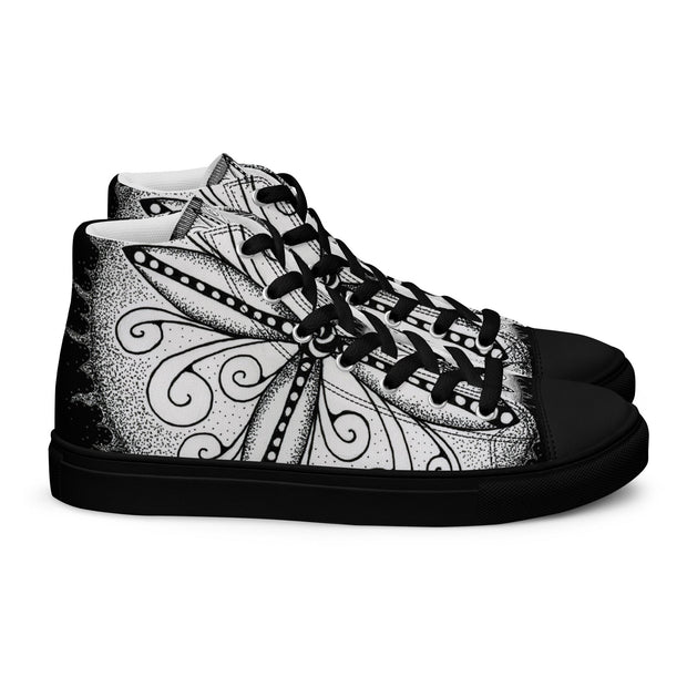 Surfs Up! Mandala Men’s high top canvas shoes - Martin K Designs
