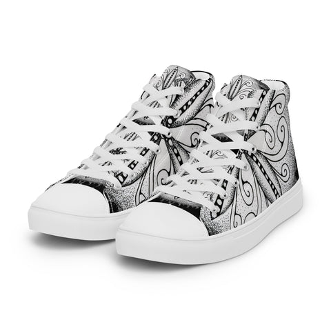 Surfs Up! Mandala Men’s high top canvas shoes - Martin K Designs