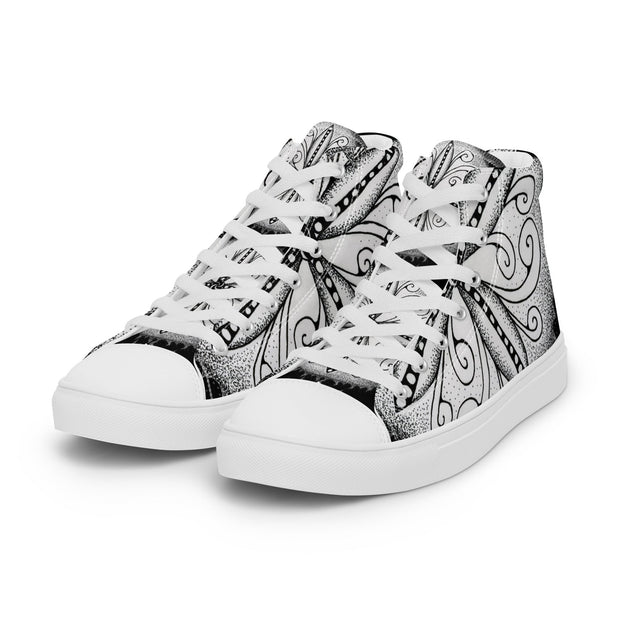 Surfs Up! Mandala Men’s high top canvas shoes - Martin K Designs