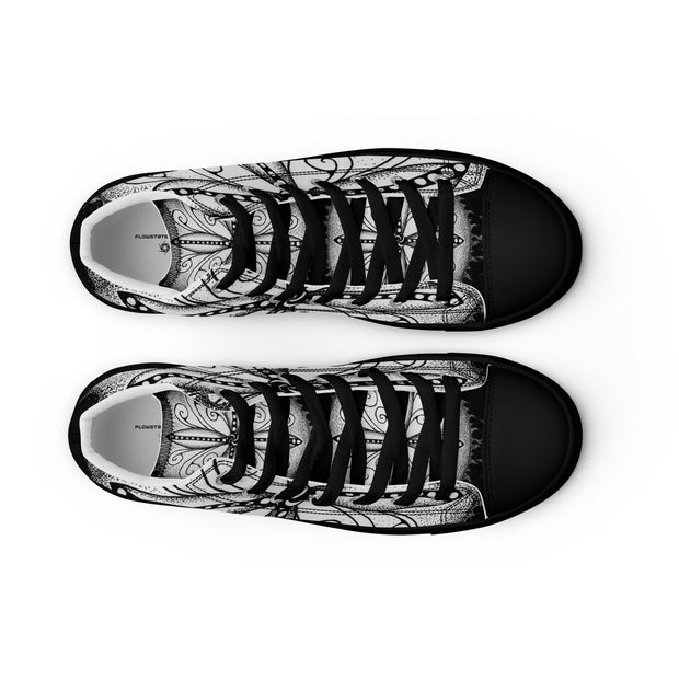 Surfs Up! Mandala Men’s high top canvas shoes - Martin K Designs