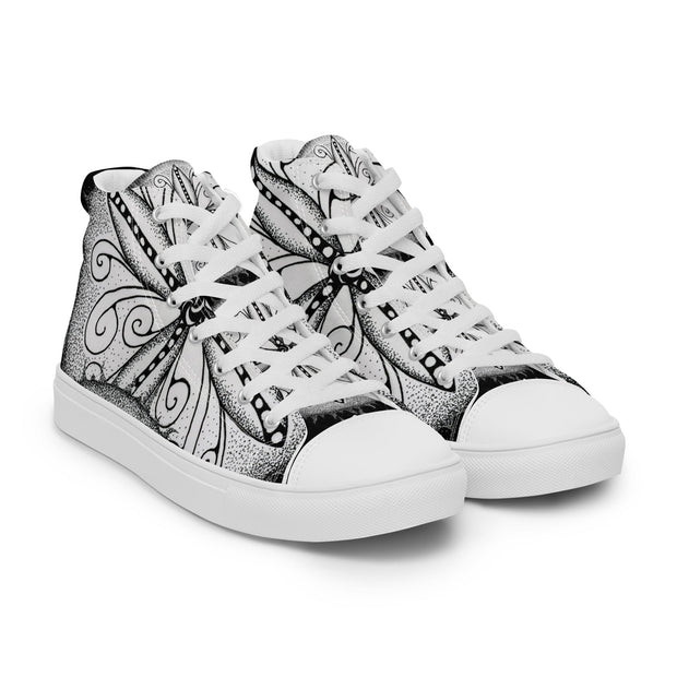 Surfs Up Mandala Women’s high top canvas shoes - Martin K Designs