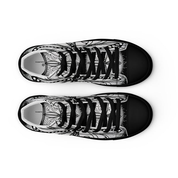 Surfs Up Mandala Women’s high top canvas shoes - Martin K Designs