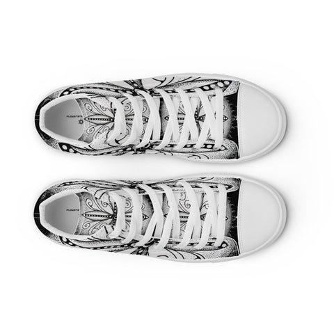 Surfs Up Mandala Women’s high top canvas shoes - Martin K Designs