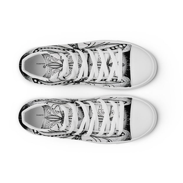 Surfs Up Mandala Women’s high top canvas shoes - Martin K Designs