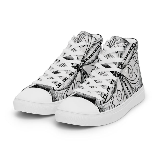 Surfs Up Mandala Women’s high top canvas shoes - Martin K Designs
