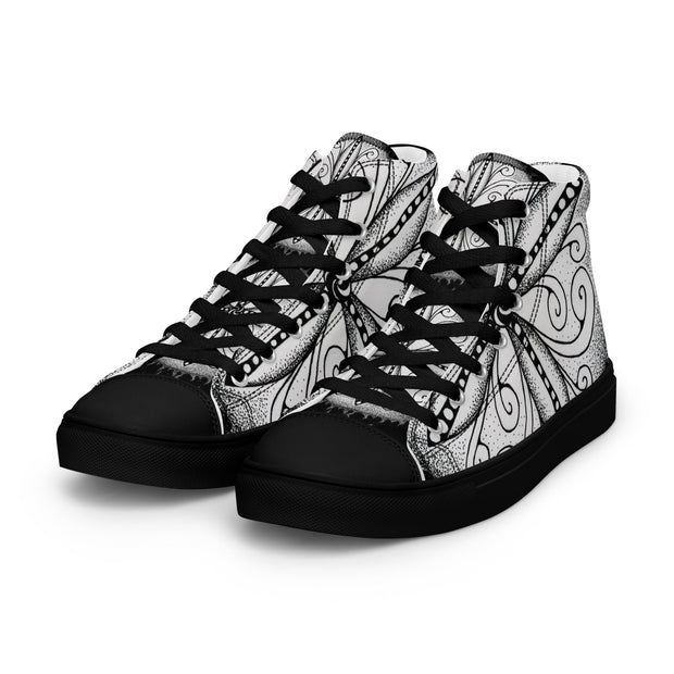 Surfs Up Mandala Women’s high top canvas shoes - Martin K Designs