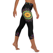 Surrender to Grace Mandala High Rise Yoga Capri Leggings with Inside Pocket - Martin K Designs