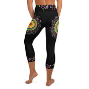 Surrender to Grace Mandala High Rise Yoga Capri Leggings with Inside Pocket - Martin K Designs