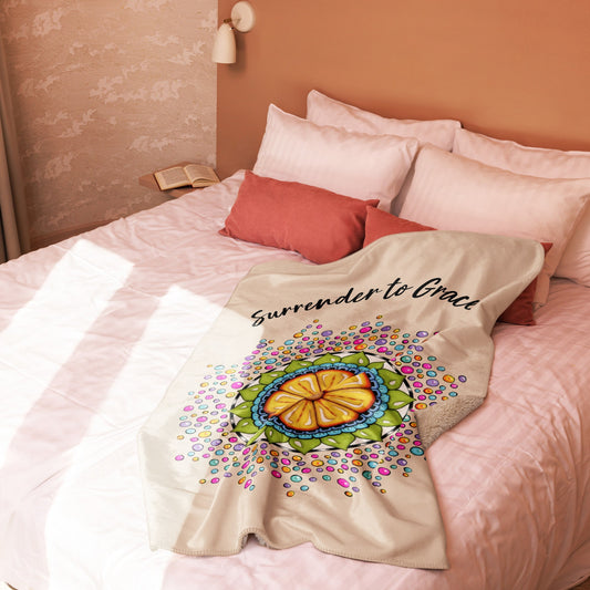 Surrender to Grace Sherpa Blanket - geometric artwork pattern