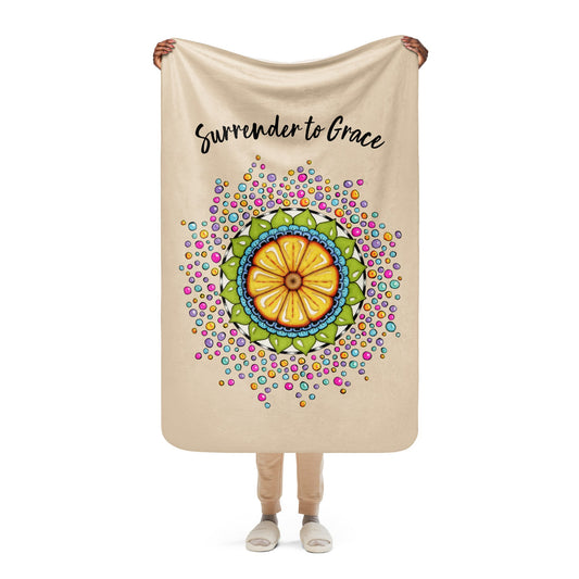 Surrender to Grace Sherpa Blanket - geometric artwork pattern