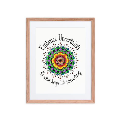 Uncertainty framed print with mat - Martin K Designs