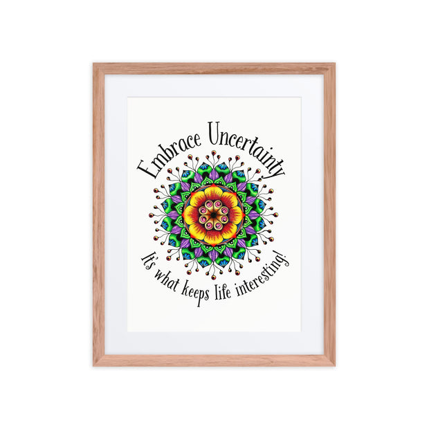 Uncertainty framed print with mat - Martin K Designs