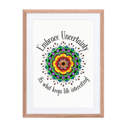 Uncertainty framed print with mat - Martin K Designs