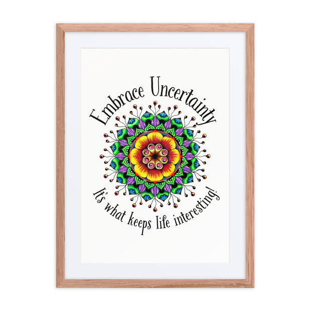 Uncertainty framed print with mat - Martin K Designs
