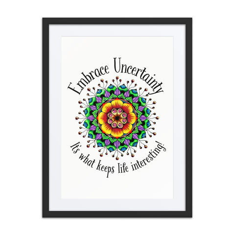 Uncertainty framed print with mat - Martin K Designs