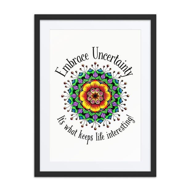 Uncertainty framed print with mat - Martin K Designs