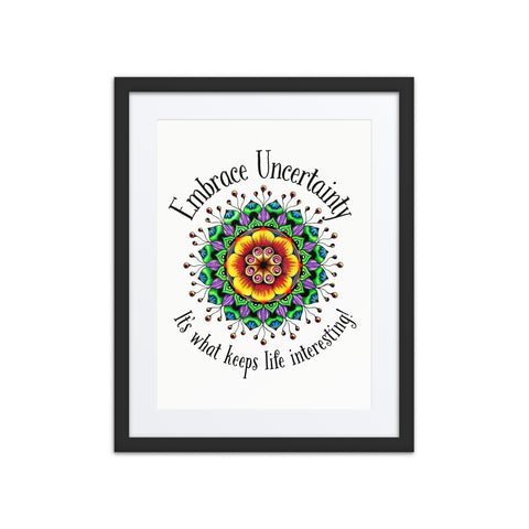 Uncertainty framed print with mat - Martin K Designs