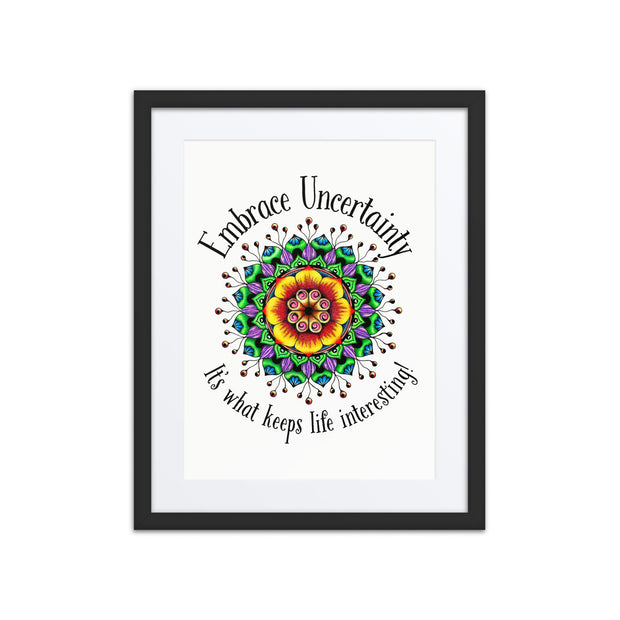 Uncertainty framed print with mat - Martin K Designs