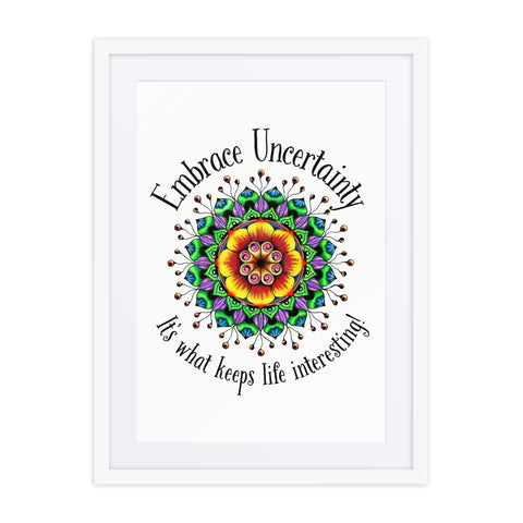 Uncertainty framed print with mat - Martin K Designs