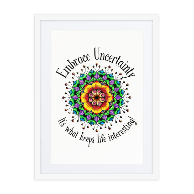 Uncertainty framed print with mat - Martin K Designs
