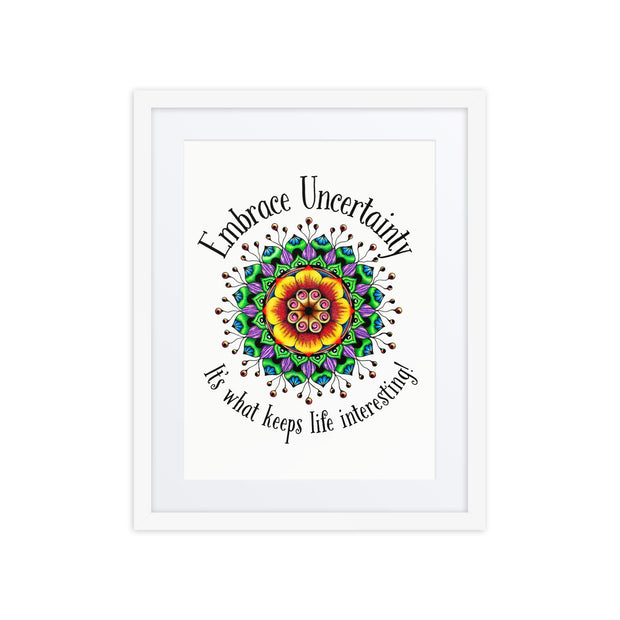Uncertainty framed print with mat - Martin K Designs