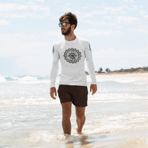 Unconditional Love I Mandala Men's Rash Guard - Martin K Designs